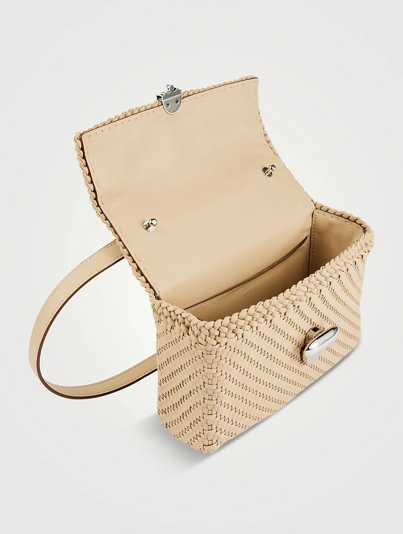 Symmetry Woven Leather Crossbody Bag