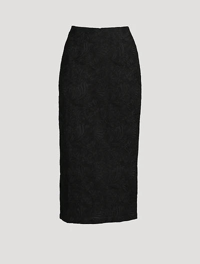 Maeve Embroidered Midi Pencil Skirt