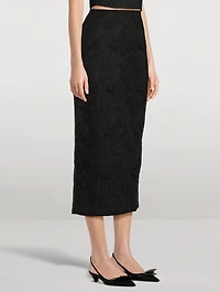 Maeve Embroidered Midi Pencil Skirt