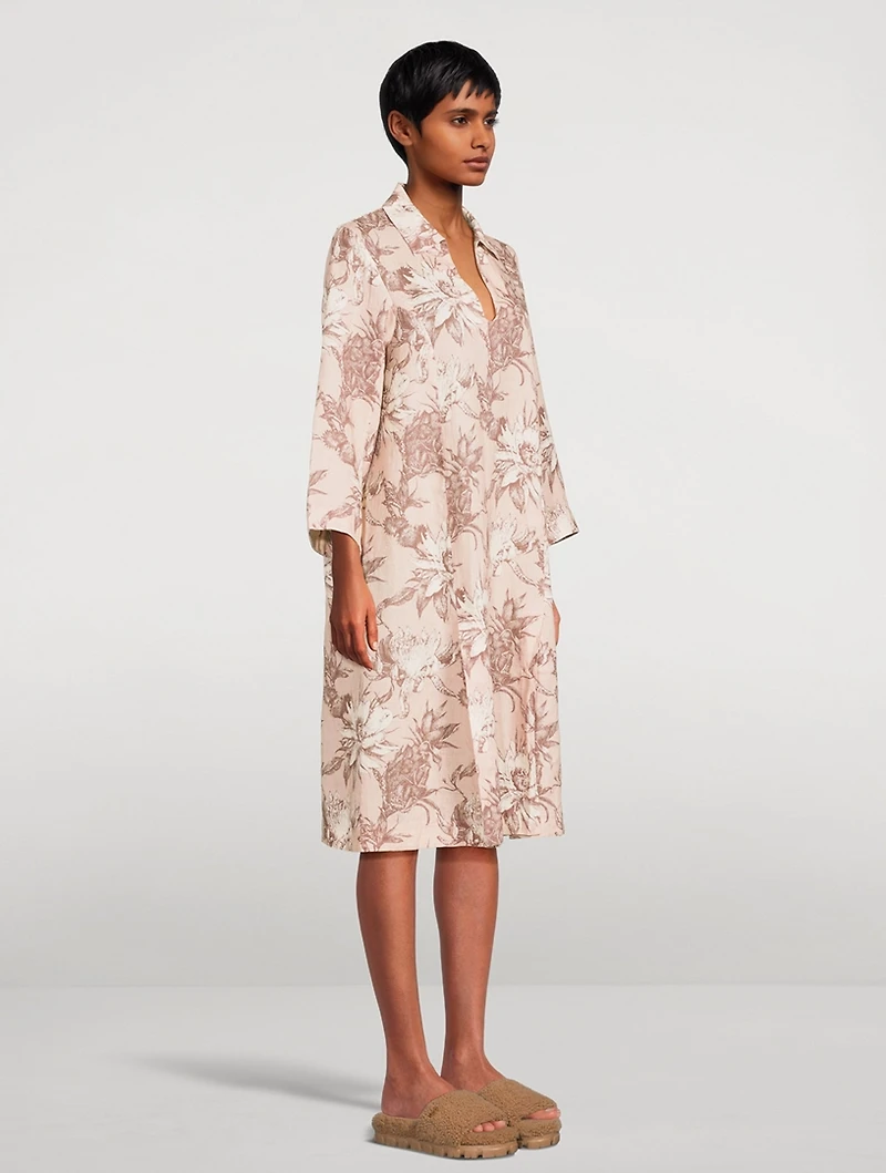 Caftan Sleep Dress Night Bloom Print