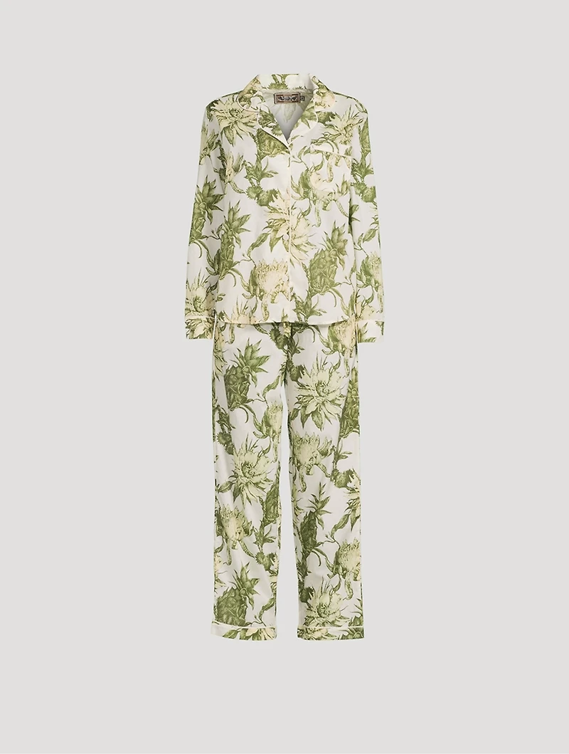 Long Pajama Set Night Bloom Print