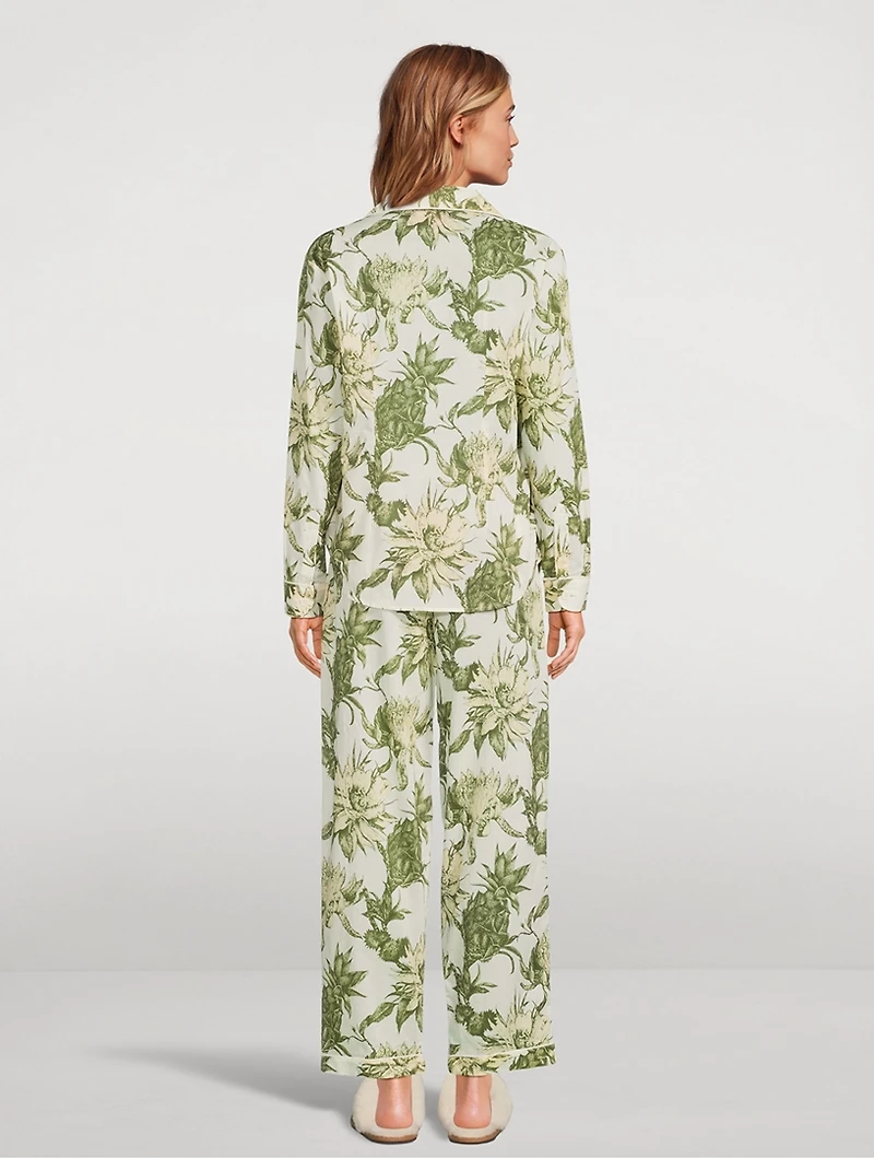 Long Pajama Set Night Bloom Print