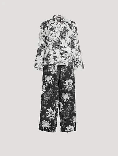 Pocket Pajama Set Night Bloom Print