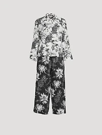 Pocket Pajama Set Night Bloom Print