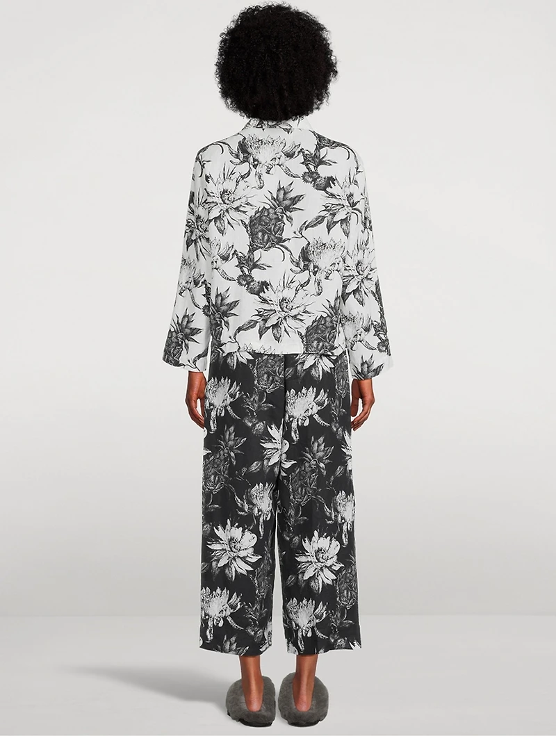 Pocket Pajama Set Night Bloom Print