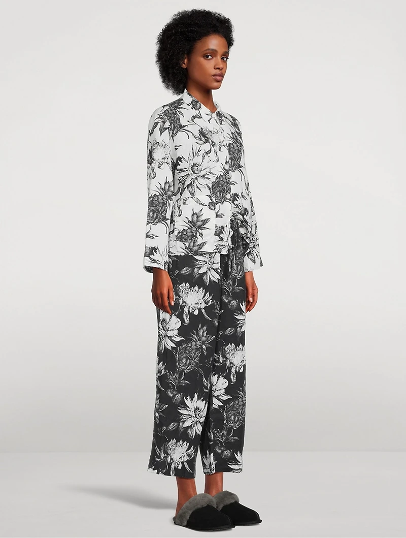 Pocket Pajama Set Night Bloom Print