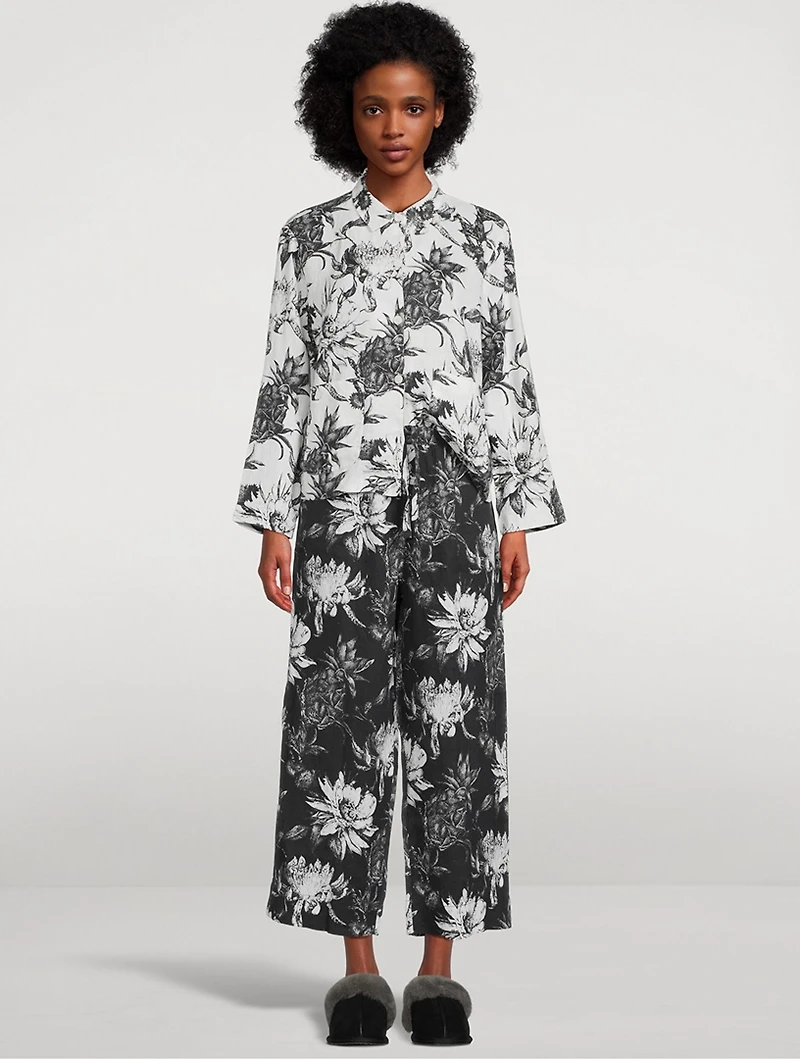 Pocket Pajama Set Night Bloom Print