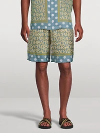 Silk Shorts Logo Print