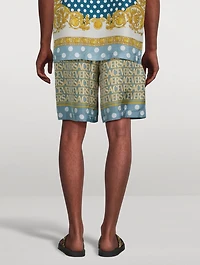 Silk Shorts Logo Print