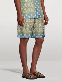 Silk Shorts Logo Print