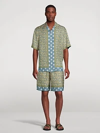 Silk Shorts Logo Print