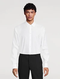Cotton Shirt Tonal Logo Print