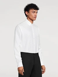 Cotton Shirt Tonal Logo Print