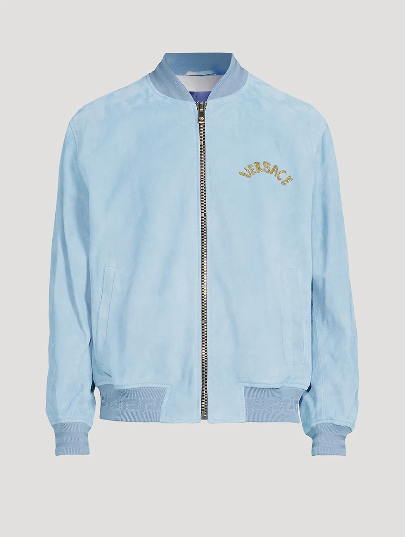 Seashell Baroque Logo Suede Jacket