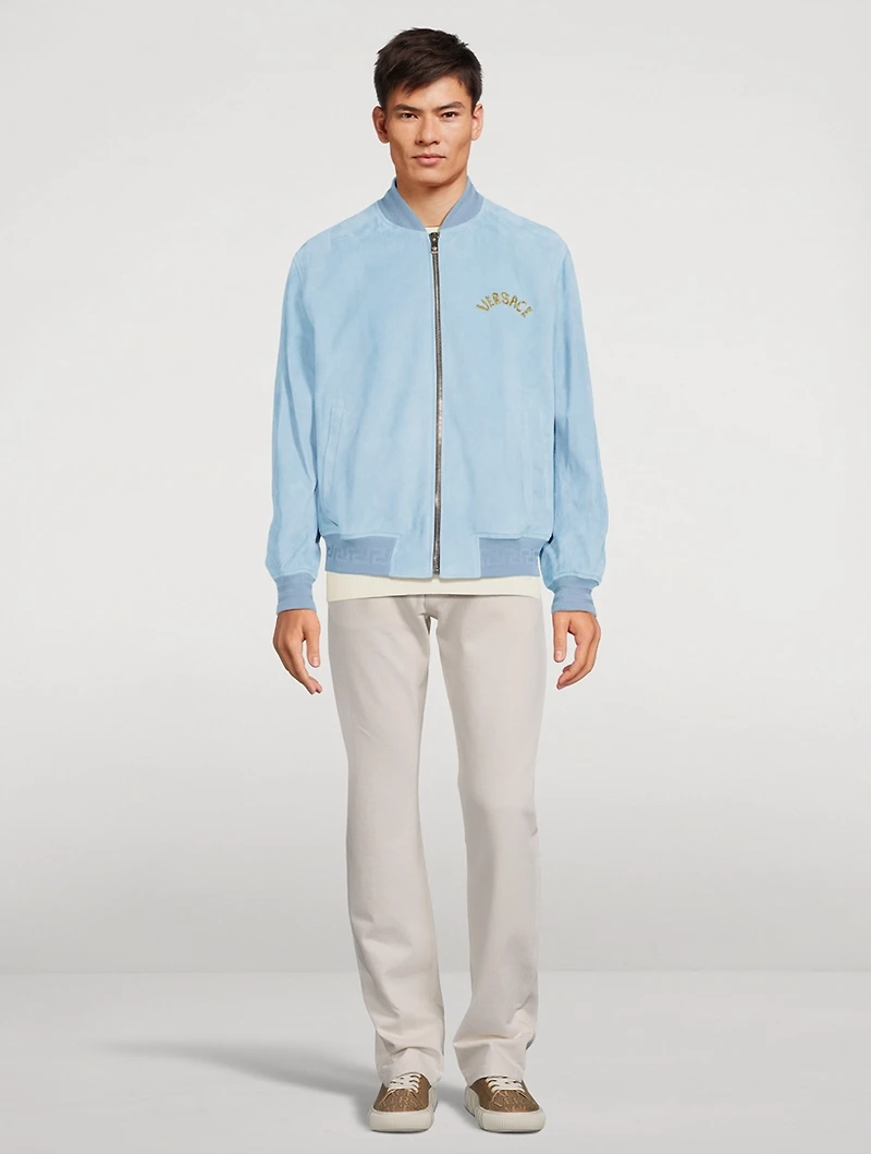 Seashell Baroque Logo Suede Jacket