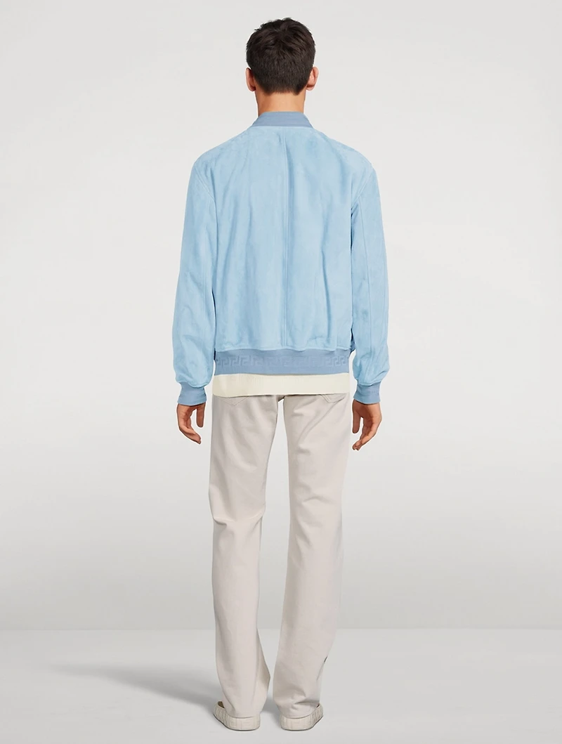 Seashell Baroque Logo Suede Jacket