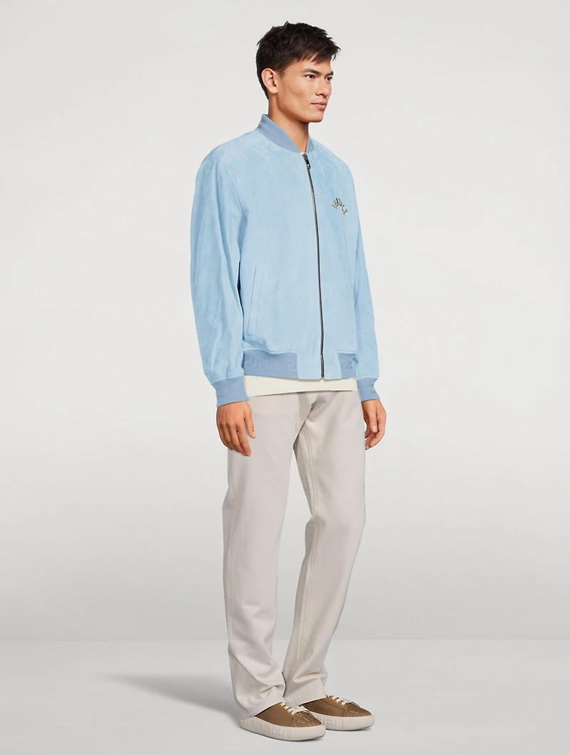 Seashell Baroque Logo Suede Jacket