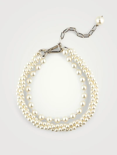 Triple Twisted Faux Pearl Necklace