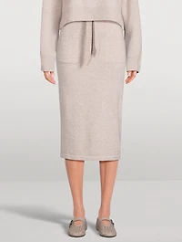 Cashmere High Waisted Midi Skirt