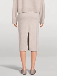 Cashmere High Waisted Midi Skirt
