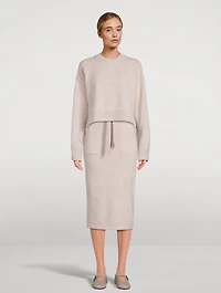 Cashmere High Waisted Midi Skirt
