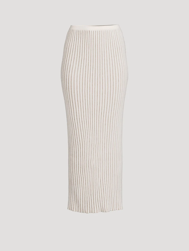 Cashmere Pleated Tube Skirt