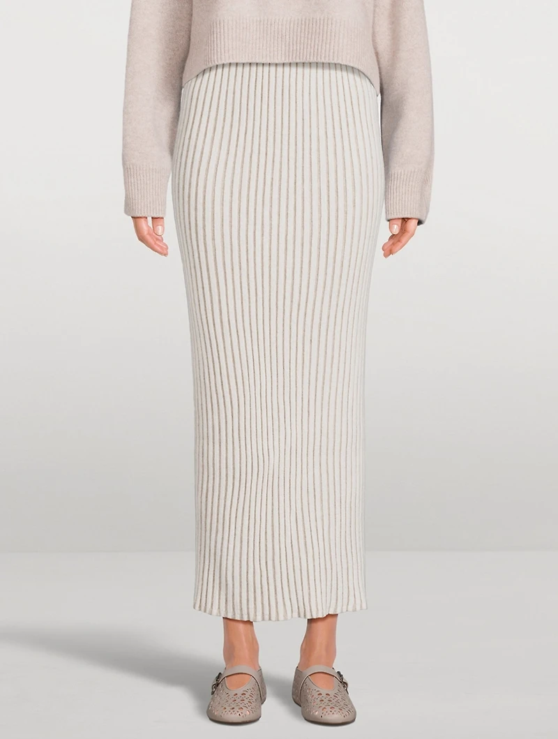 Cashmere Pleated Tube Skirt