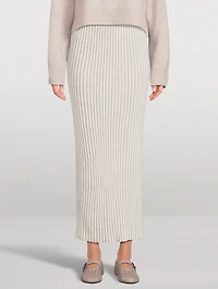 Cashmere Pleated Tube Skirt