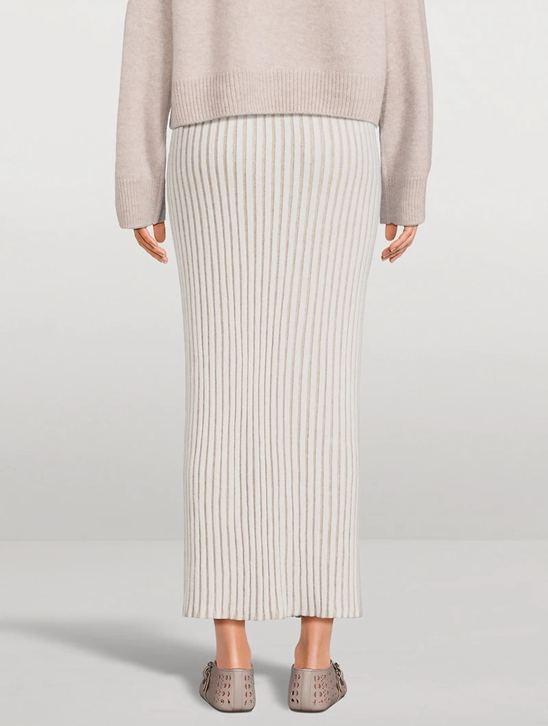 Cashmere Pleated Tube Skirt