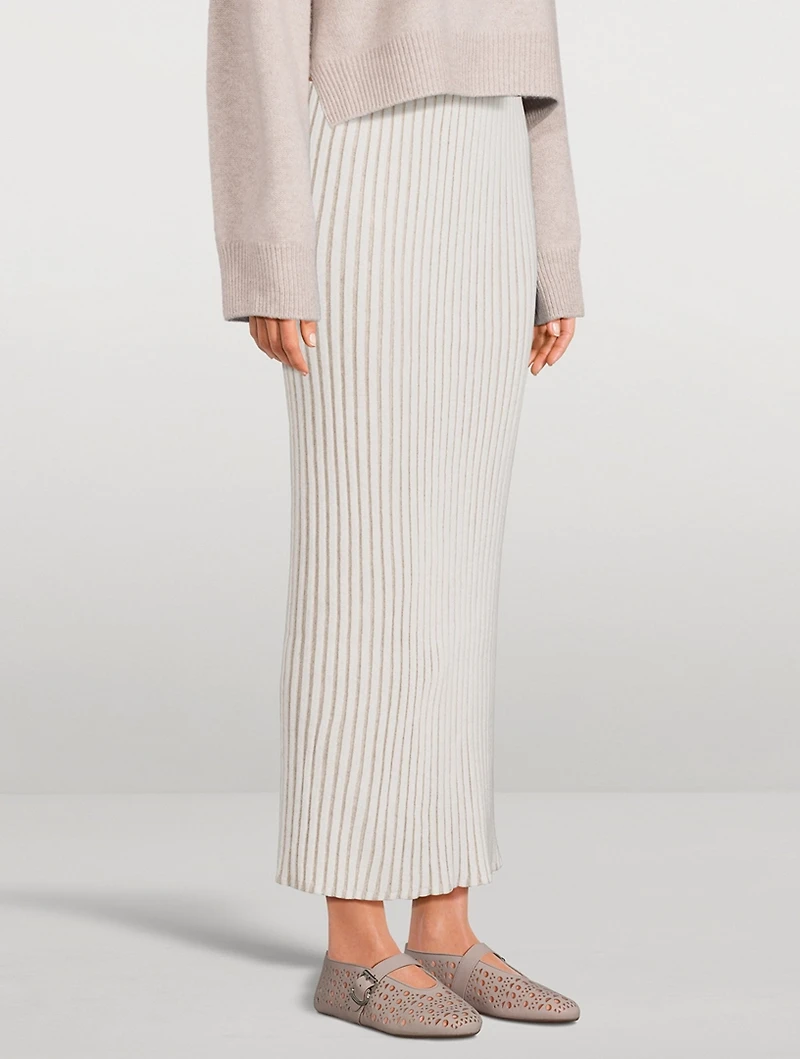 Cashmere Pleated Tube Skirt