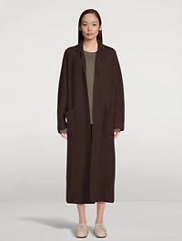 Cashmere Ribbed Knit Coat