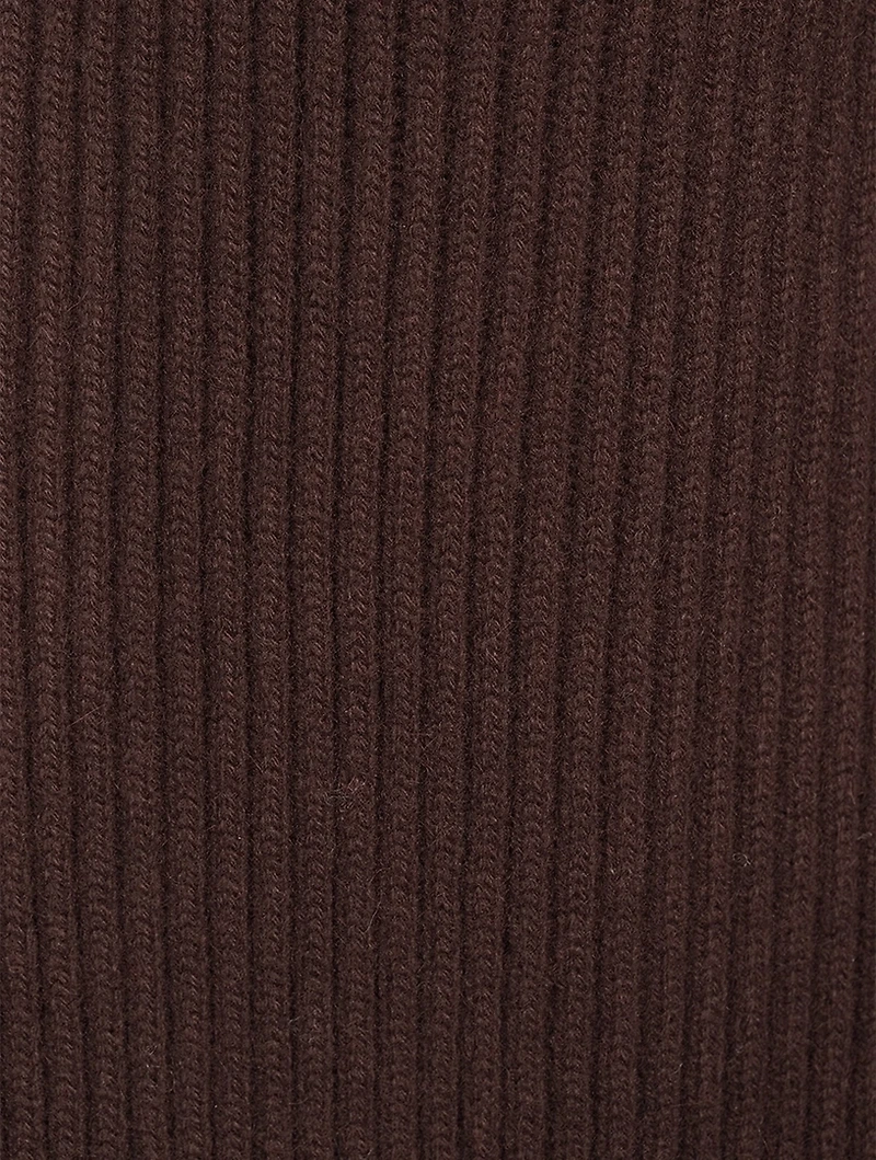 Cashmere Ribbed Knit Coat