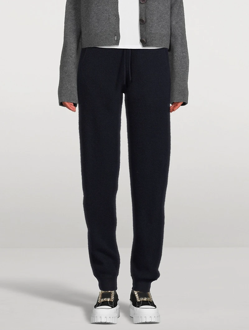 Cashmere Waffle Knit Jogger Pants