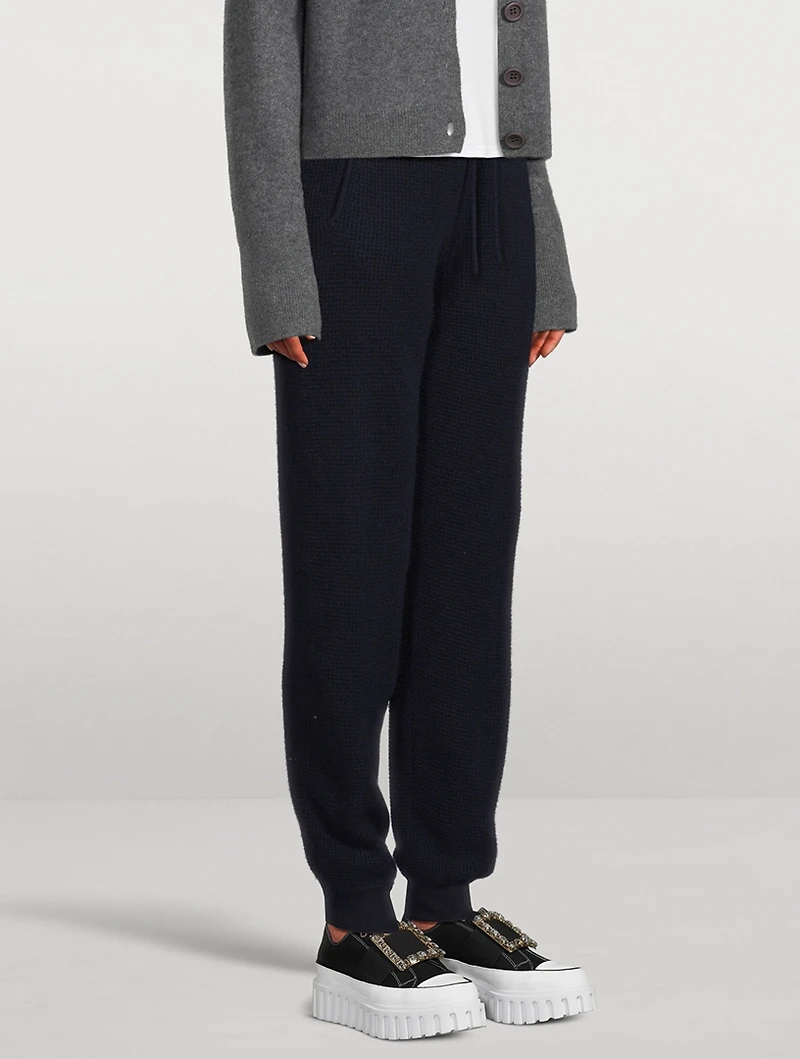 Cashmere Waffle Knit Jogger Pants
