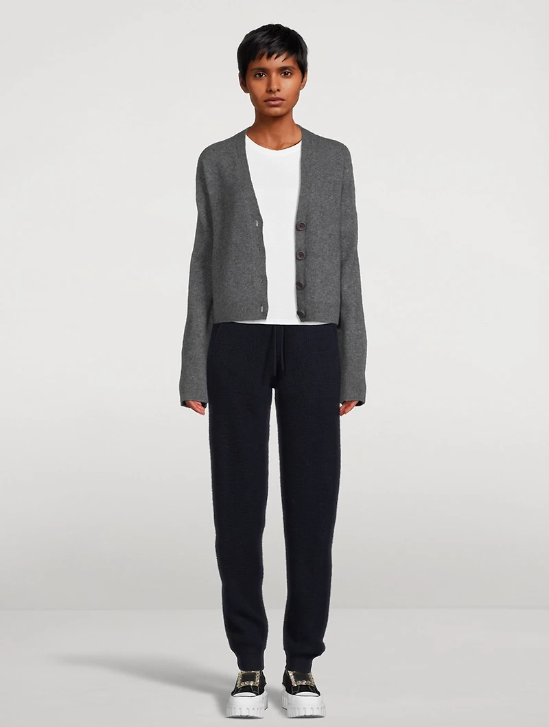 Cashmere Waffle Knit Jogger Pants