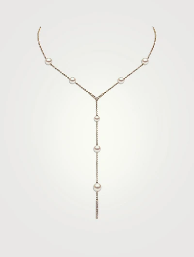 18K Gold Pearl And Diamond Necklace