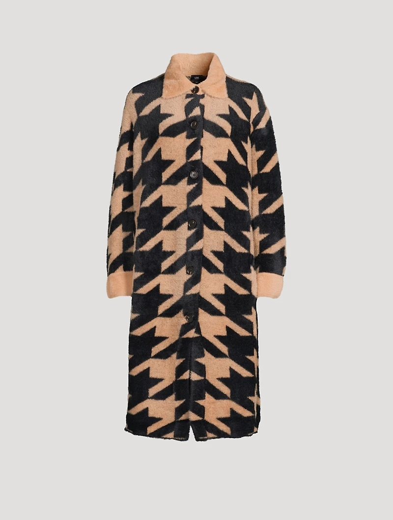 Rory Houndstooth Long Coat