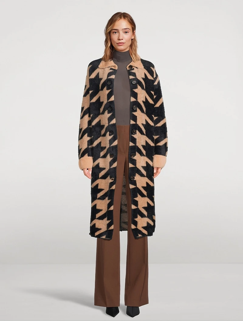 Rory Houndstooth Long Coat