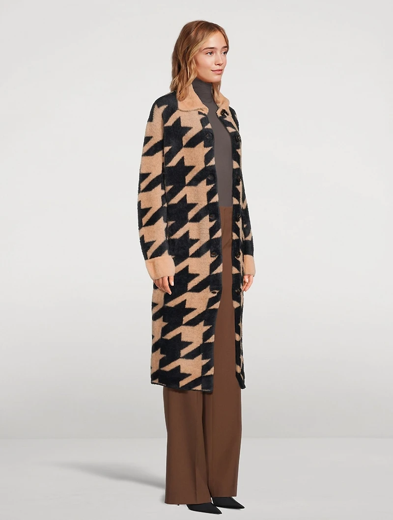 Rory Houndstooth Long Coat