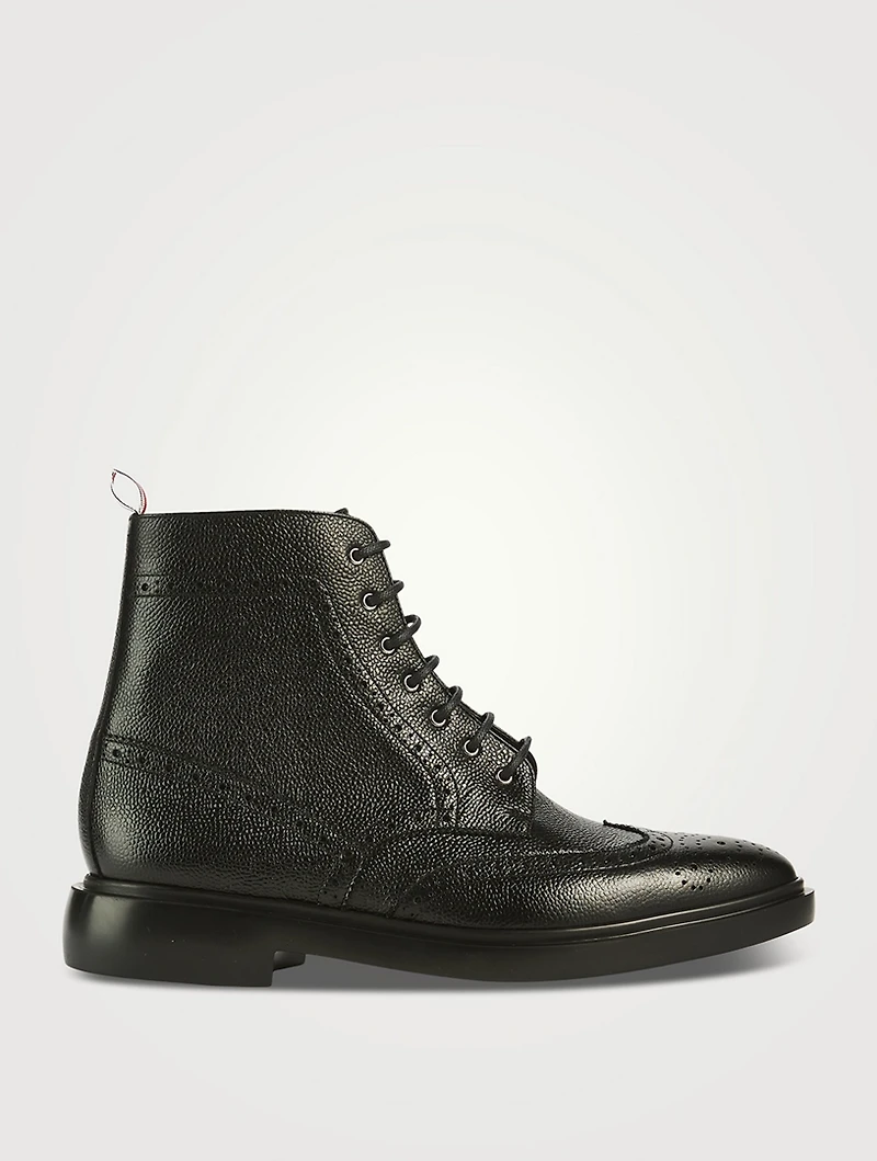 Pebble Grain Wingtip Boots