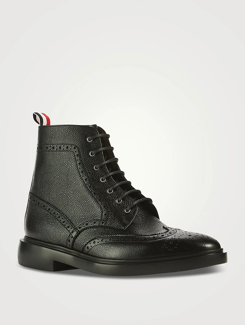 Pebble Grain Wingtip Boots