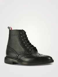Pebble Grain Wingtip Boots