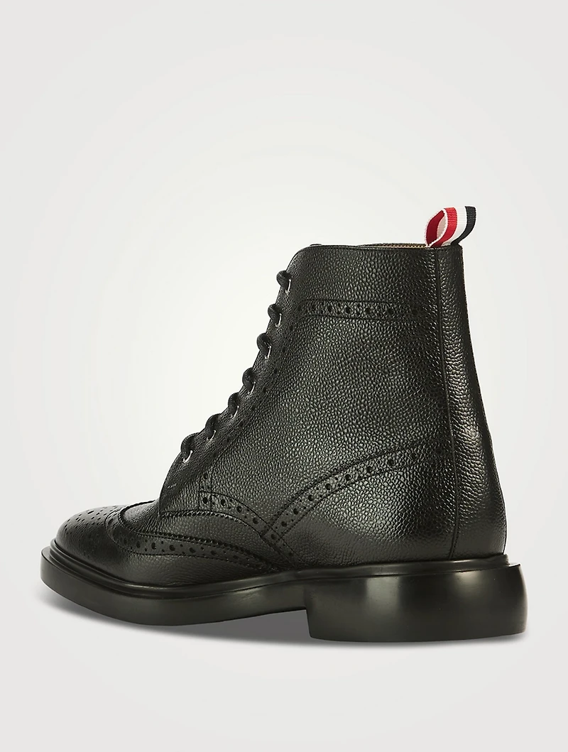 Pebble Grain Wingtip Boots