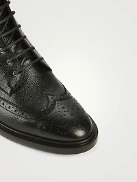 Pebble Grain Wingtip Boots
