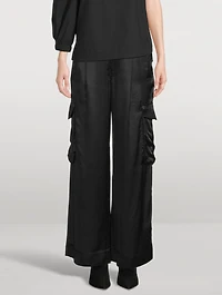 Anathilde Satin Cargo Pants
