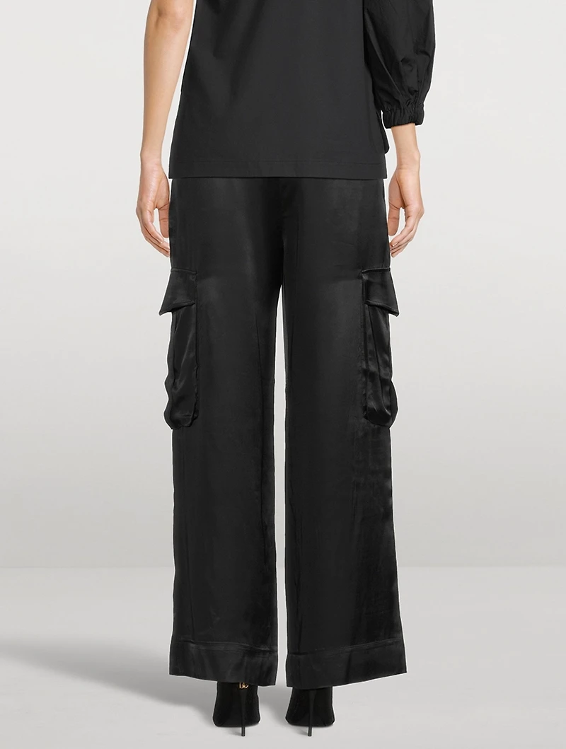 Anathilde Satin Cargo Pants