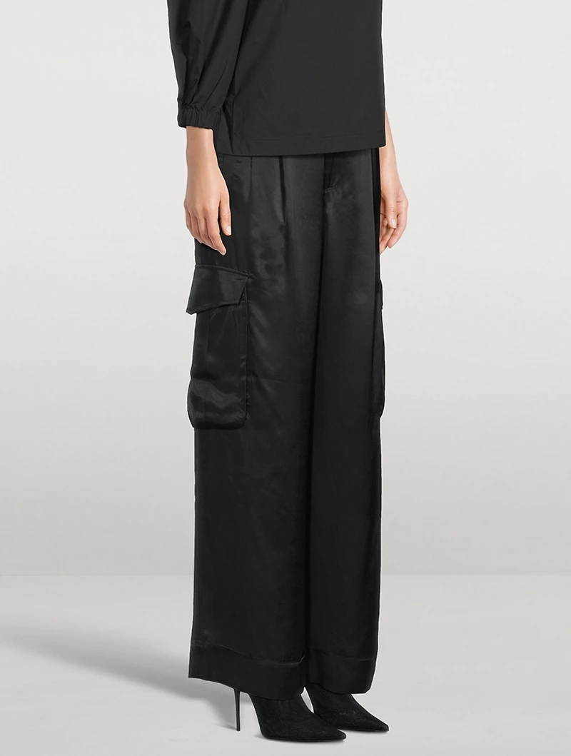 Anathilde Satin Cargo Pants