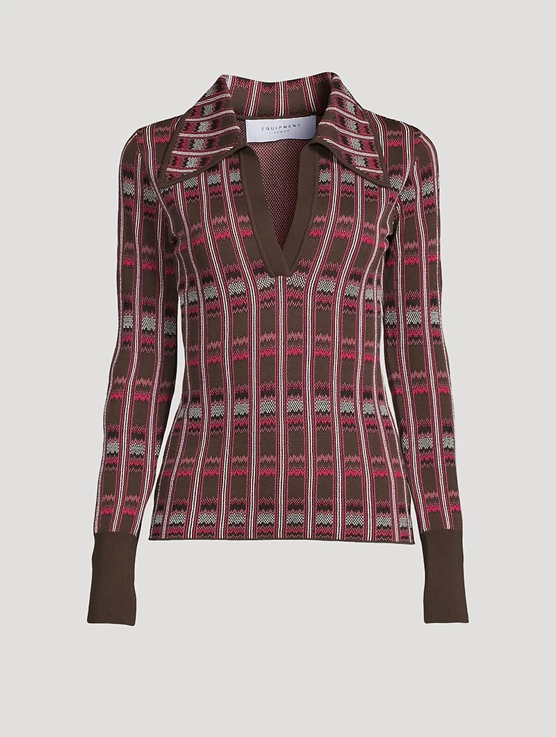 Rory Jacquard Polo Sweater