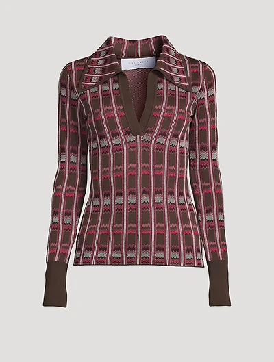 Rory Jacquard Polo Sweater