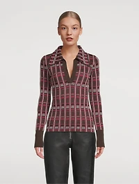 Rory Jacquard Polo Sweater